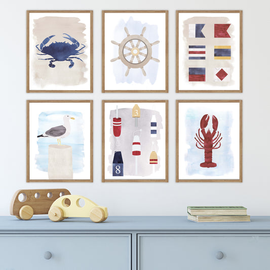 Nautical 2 Series 8"x10" 6 Print Bundle