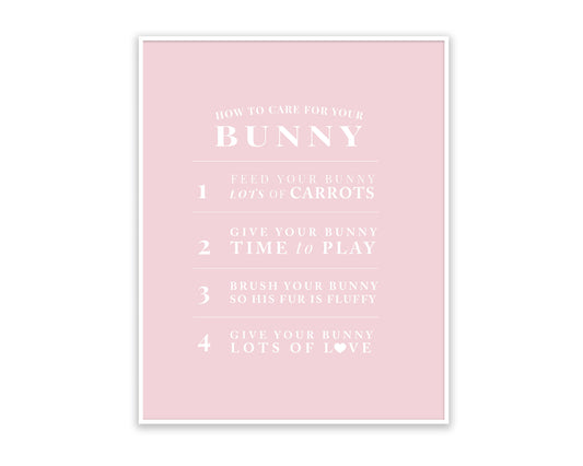 Pink Gingham Care for Your Bunny Print