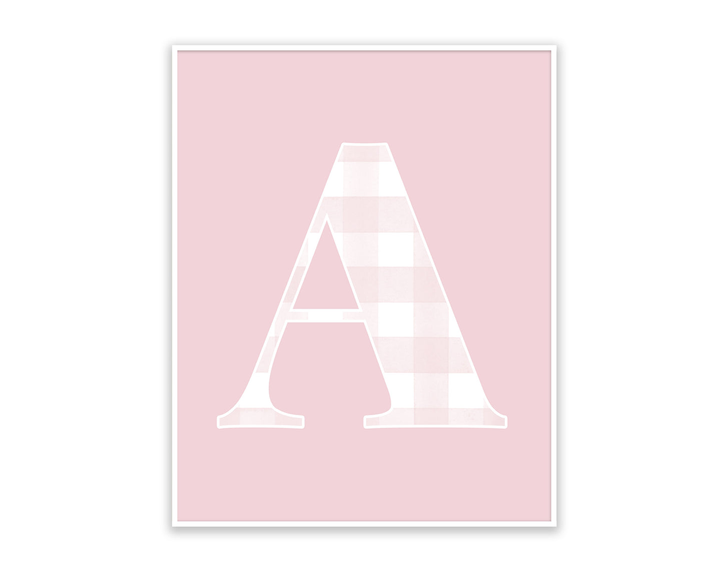Gingham Pink Bunny Nursery Art/Decor 8"x10" 6 Print Bundle