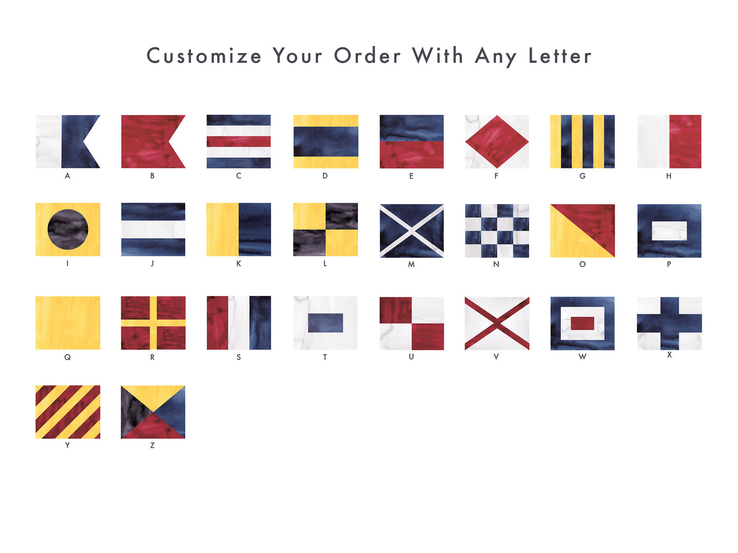 Individual 8x10 Nautical Flag Print Available For Each Letter Of The Alphabet