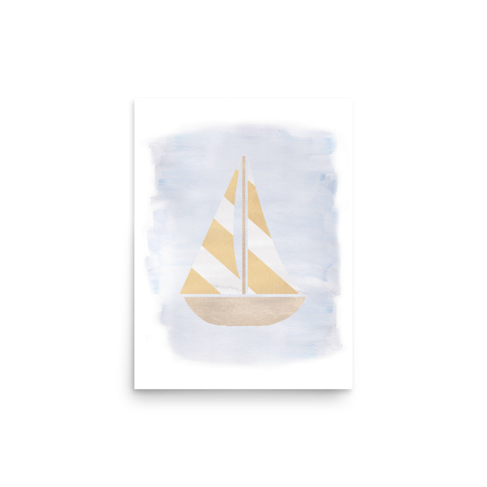 Striped Sailboat Print