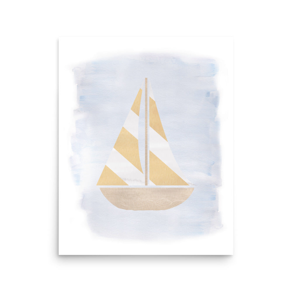 Striped Sailboat Print