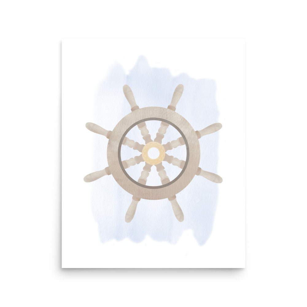 Ship Steering Wheel Print