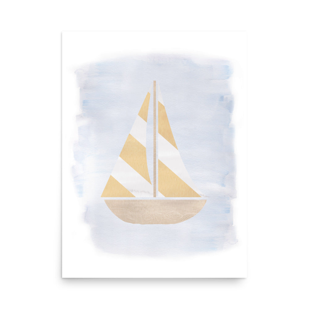 Striped Sailboat Print