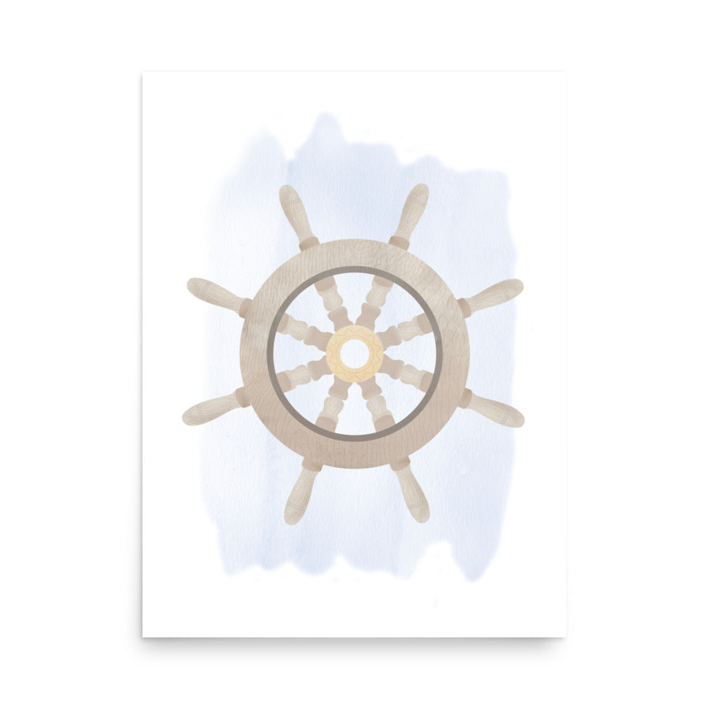 Ship Steering Wheel Print