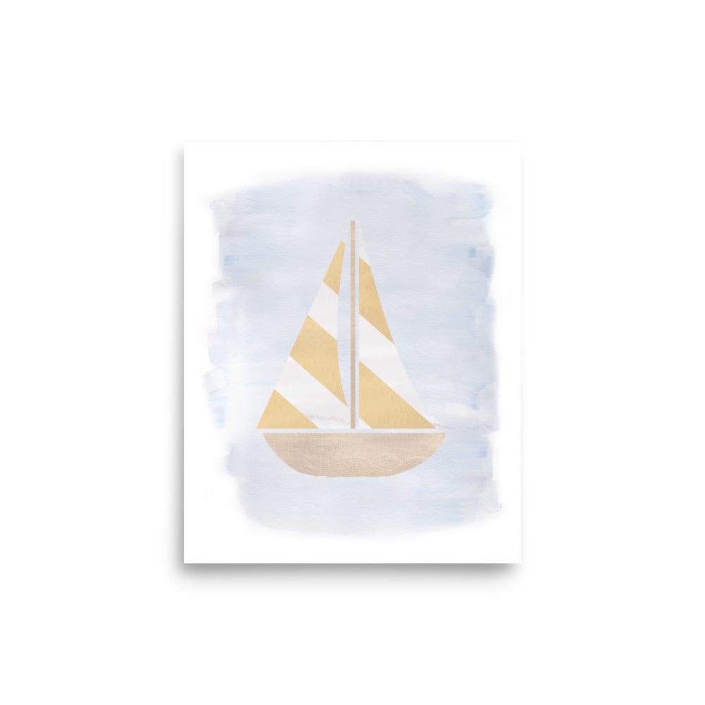 Striped Sailboat Print